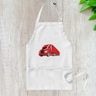 Bold Red Semi Truck Big Rig Trucker Schürze