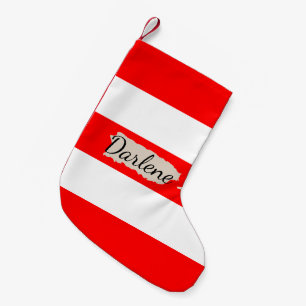 Bold Red Stripes Puerto Rico Karte Individuelle Na Kleiner Weihnachtsstrumpf