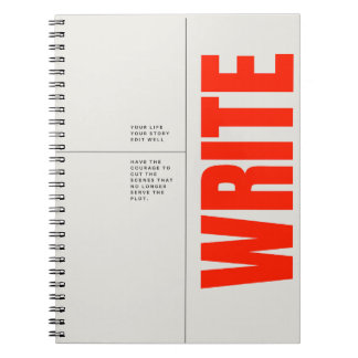 Bold Red Typographic Notebook Journal Notizblock