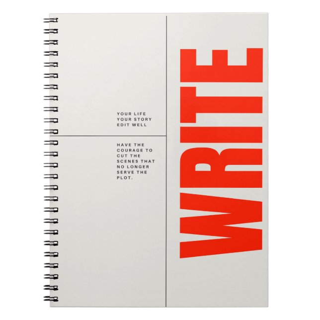 Bold Red Typographic Notebook Journal Notizblock (Vorderseite)