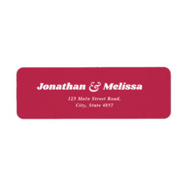 Bold Retro Bright Viva Magenta Wedding Address