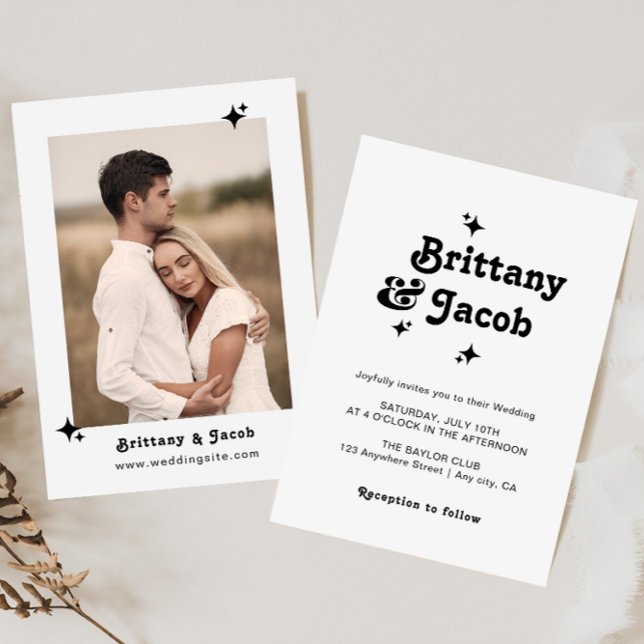 Bold Retro Chic Faire-part de mariage (Créateur téléchargé)