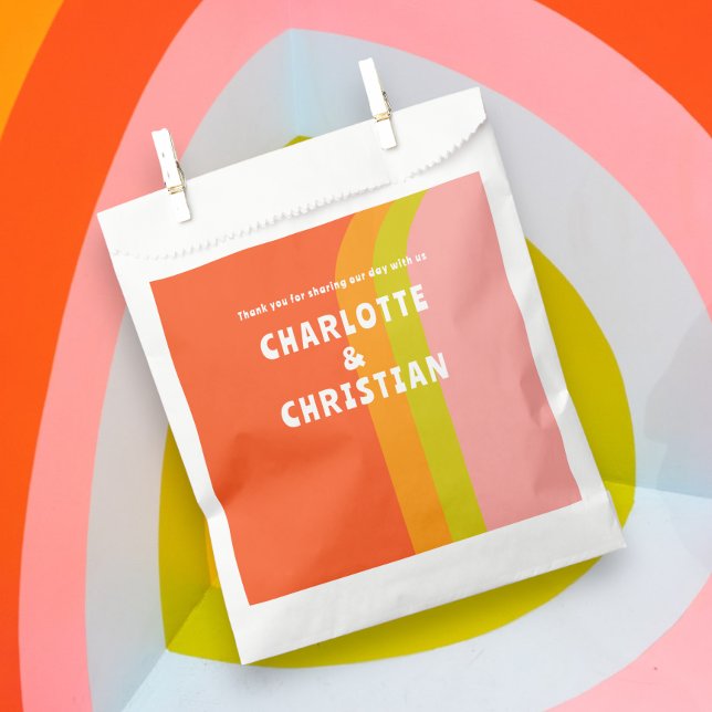 Bold Retro Citrus Wedding Geschenktütchen (Bold Retro Citrus Wedding Favor Bag. Personalized with your own text. Favor bags from Ricaso)