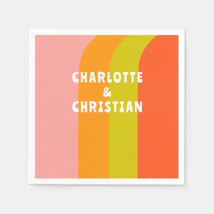 Bold Retro Citrus Wedding Serviette