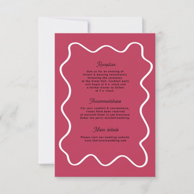 Bold Retro Funky Modern Wedding Enclosure Card RSVP Karte (Vorderseite)