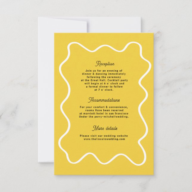 Bold Retro Funky Modern Wedding Enclosure card RSVP Karte (Vorderseite)
