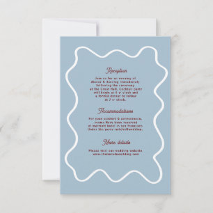 Bold Retro Funky Modern Wedding Enclosure Card RSVP Karte