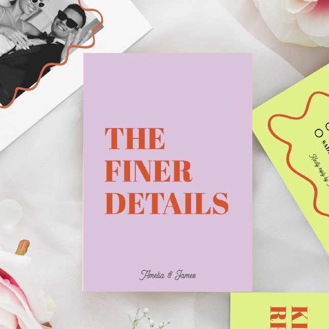 Bold Retro Funky Modern Wedding Enclosure Card RSVP Karte (Von Creator hochgeladen)