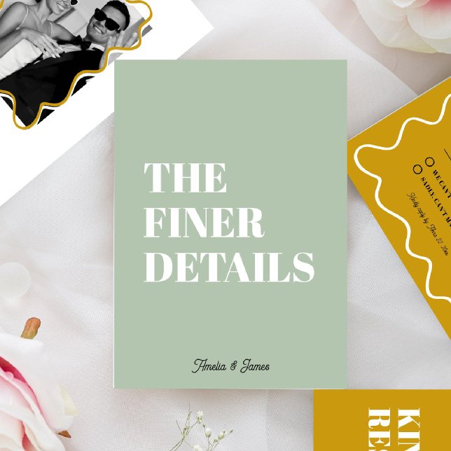 Bold Retro Funky Modern Wedding Enclosure Card RSVP Karte (Von Creator hochgeladen)