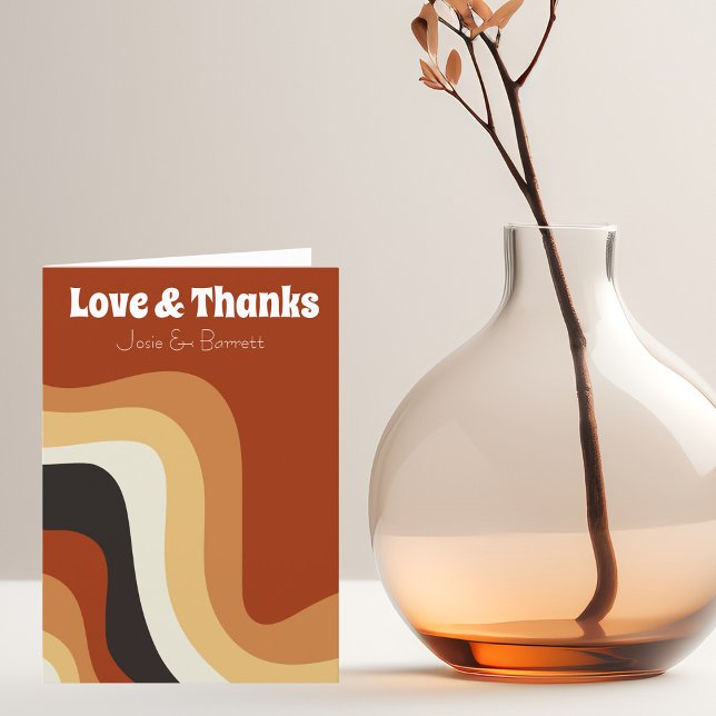 Bold Retro Groovy 70er Wedding Foto Liebe & Danke (Von Creator hochgeladen)