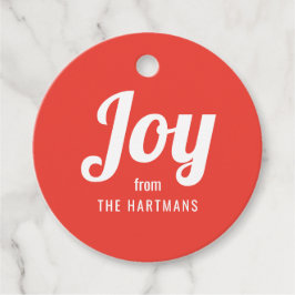 Bold Retro Joy Holiday Name Weihnachtsgeschenk Tag Geschenkanhänger