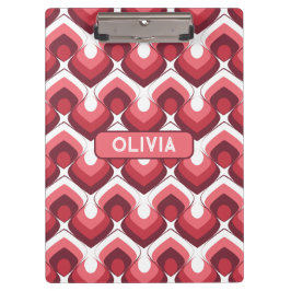 Bold Retro Modern Motif in Pinks Klemmbrett