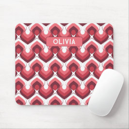 Bold Retro Modern Motif in Pinks Mousepad