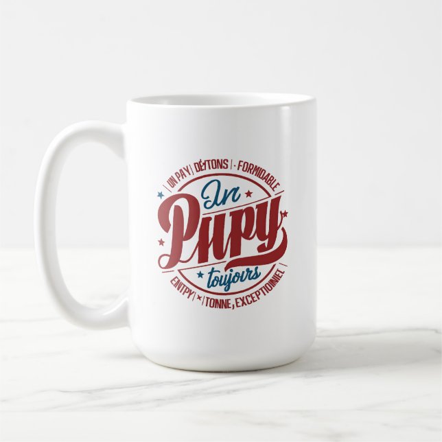 Bold Retro Papy Circle Typography Kaffeetasse (Links)