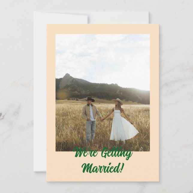 Bold Retro Rustic Western Boho Wedding Einladung (Vorderseite)