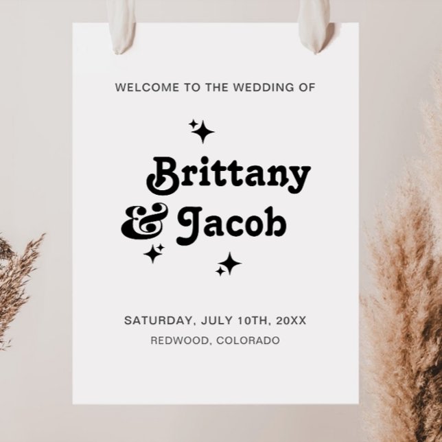 Bold Retro Typografy Wedding Welcome Poster (Von Creator hochgeladen)