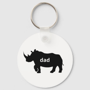 Bold Rhino Vater - Strong Silhouette Tribute Schlüsselanhänger