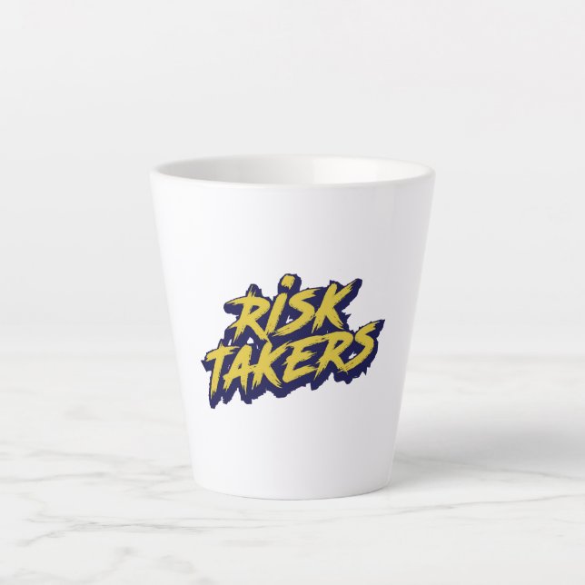 Bold "Risk Takers" Motivational Milchtasse (Vorderseite)