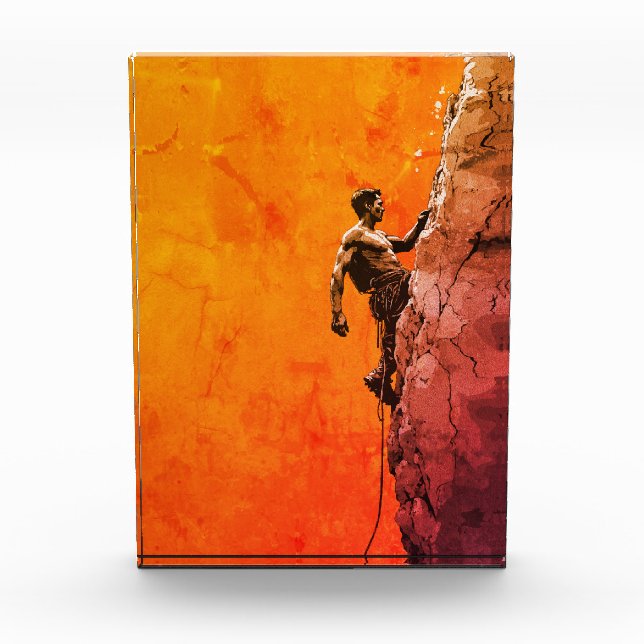 Bold Rock Climber Wall Art Fotoblock (Vorderseite)