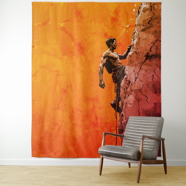 Bold Rock Climber Wall Art Wandteppich (Beispiel)
