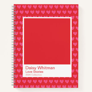 Bold Romantic Red Hearts Notebook Notizbuch