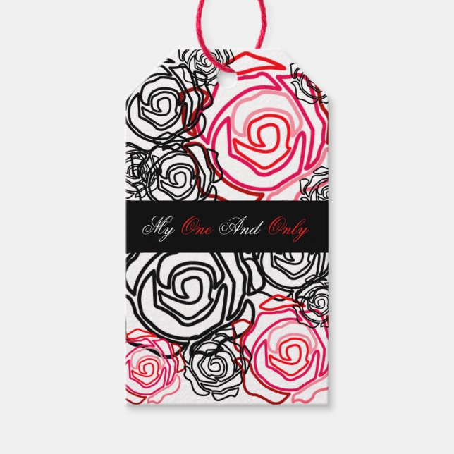 'Bold Rose-My One and Only'-Geschenkmarke Geschenkanhänger (Vorderseite)