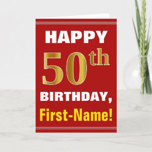 Bold, Rouge, Faux Gold 50e anniversaire avec carte
