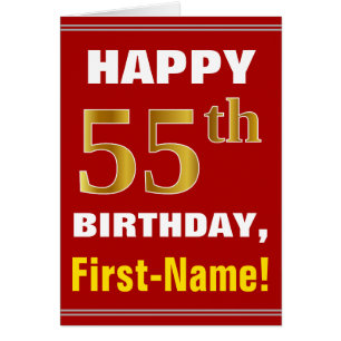 Bold, Rouge, Faux Gold 55e anniversaire avec carte