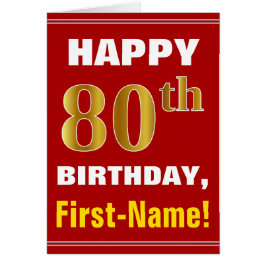 Bold, Rouge, Faux Gold 80e anniversaire avec carte