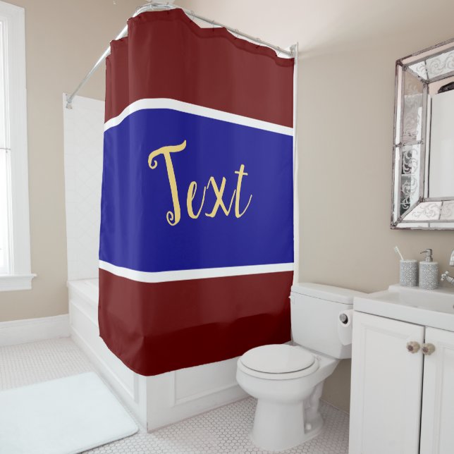 Bold Royal Blue Dark Red Stripes Duschvorhang (Beispiel)