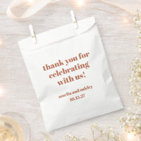 Bold Rust Fall Retro Custom Wedding Danke