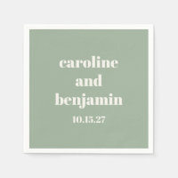 Bold Sage Green Chic Moderne Hochzeit Custom