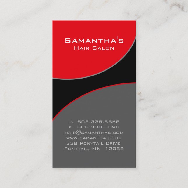 Bold Salon Wellness-Center Business Card rot Visitenkarte (Vorderseite)