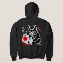 Bold Samurai Cat Hoodie for Women