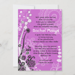 BOLD & SCHÖNE FLORAL Baby Naming Einladung