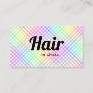 Bold Schriftart Trendy Pastel Rainbow Kariert Fris Visitenkarte