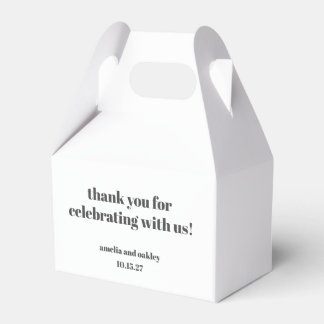 Bold Schwarz-weiß Retro Custom Wedding Danke Geschenkschachtel