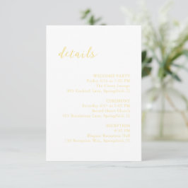Bold Script Butter Yellow Elegant Wedding Begleitkarte