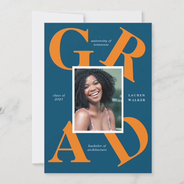 bold script couleurs de l'école faire-part (Devant)