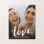 Bold Script Liebe Sisters BESTE FREUNDIN Family Fo<br><div class="desc">Bold Script Liebe Sisters BESTE FREUNDIN Foto Jigsaw Puzzle</div>