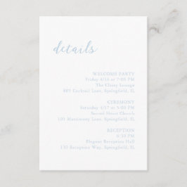 Bold Script Powder Blue Elegant Wedding Begleitkarte