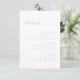 Bold Script Powder Blue Elegant Wedding Begleitkarte