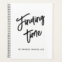 Bold Script Typography Black & White Custom Name Planer