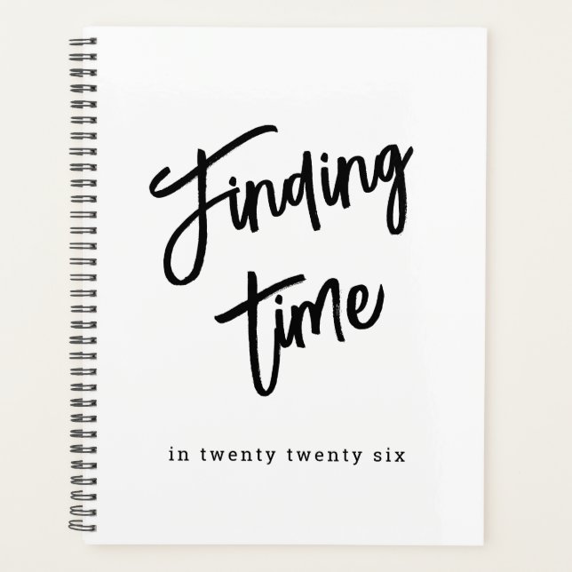 Bold Script Typography Black & White Custom Name Planer (Vorderseite)