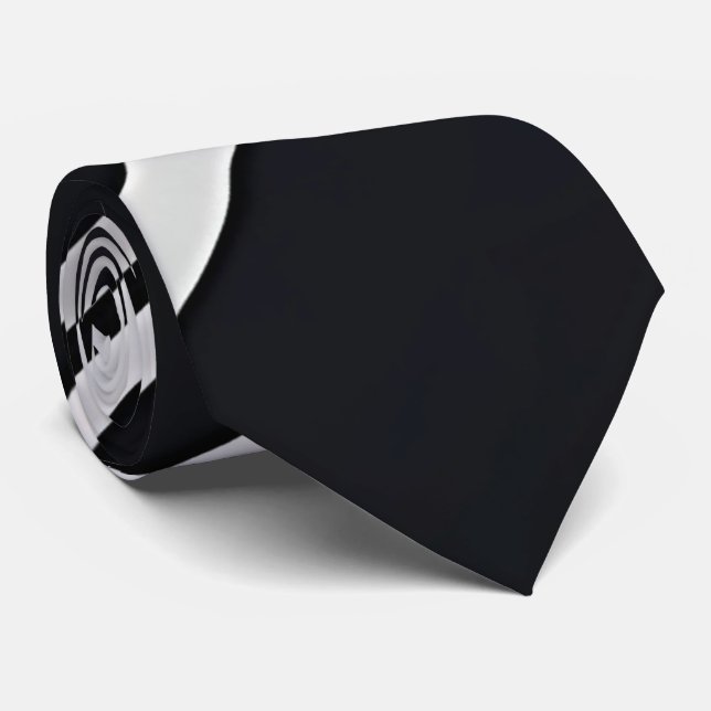 Bold Silver Stripe Black Neck Tie Krawatte (Gerollt)