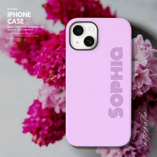 Bold Simple Retro Lilac Lavender Monogramm Name Case-Mate iPhone 14 Hülle