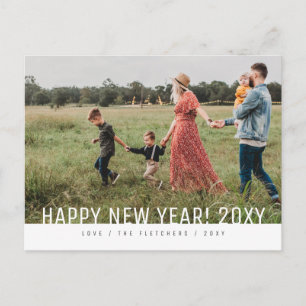 Bold Simple Script Happy New Year Holiday  Postkarte