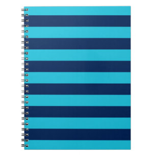 Bold Sky Blue und Navy Stripes Notizblock