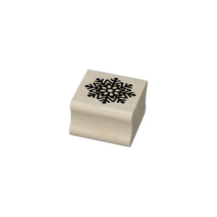 Bold Snowflake Square Wood Gummistempel