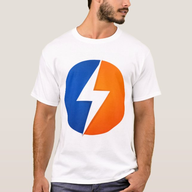 Bold Split Lightning Bolt Circle Logo Shirt – Blue (Vorderseite)